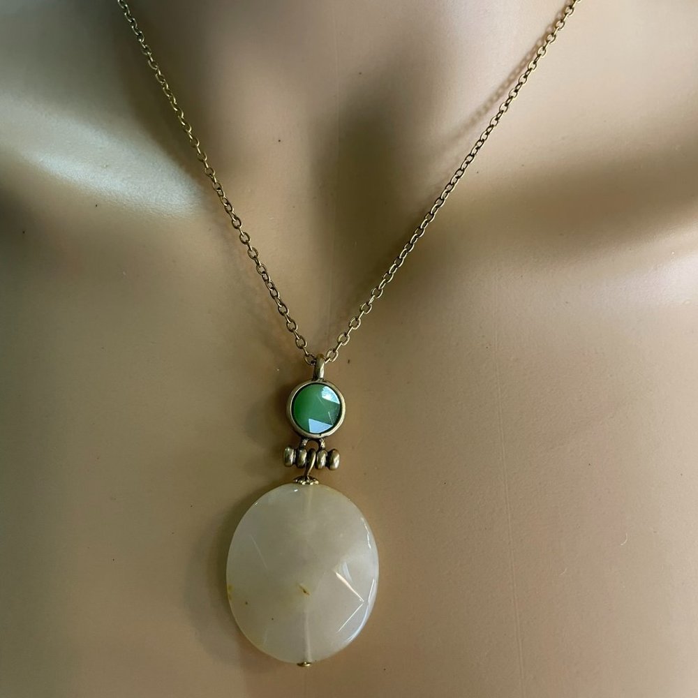 Carolle bronze and dual tone stone necklace